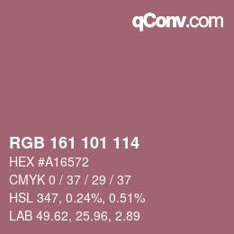 カラーコード: RGB 161 101 114 | qconv.com