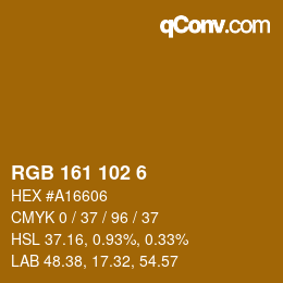 Color code: RGB 161 102 6 | qconv.com