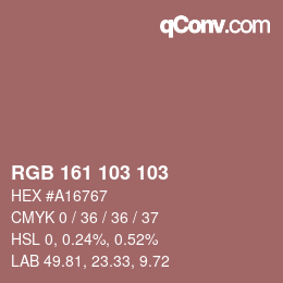 Code couleur: RGB 161 103 103 | qconv.com
