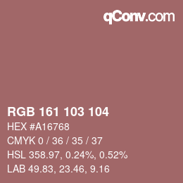 カラーコード: RGB 161 103 104 | qconv.com
