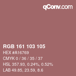 Color code: RGB 161 103 105 | qconv.com