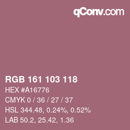 カラーコード: RGB 161 103 118 | qconv.com
