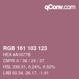 カラーコード: RGB 161 103 123 | qconv.com