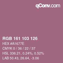 カラーコード: RGB 161 103 126 | qconv.com