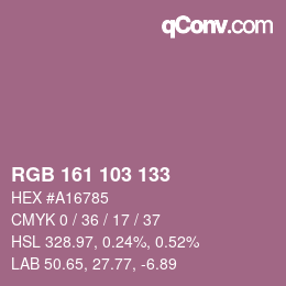 カラーコード: RGB 161 103 133 | qconv.com