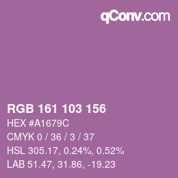 Color code: RGB 161 103 156 | qconv.com