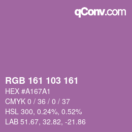 Color code: RGB 161 103 161 | qconv.com