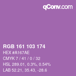 Color code: RGB 161 103 174 | qconv.com