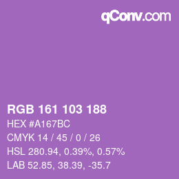 Color code: RGB 161 103 188 | qconv.com