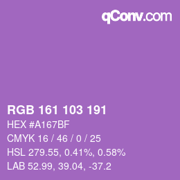カラーコード: RGB 161 103 191 | qconv.com