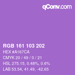 Color code: RGB 161 103 202 | qconv.com
