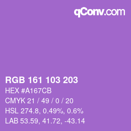 Color code: RGB 161 103 203 | qconv.com