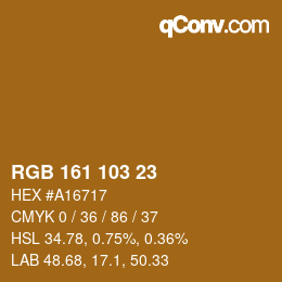 Color code: RGB 161 103 23 | qconv.com