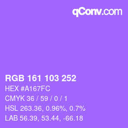 Color code: RGB 161 103 252 | qconv.com
