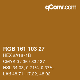 カラーコード: RGB 161 103 27 | qconv.com