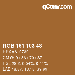カラーコード: RGB 161 103 48 | qconv.com