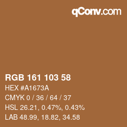 カラーコード: RGB 161 103 58 | qconv.com