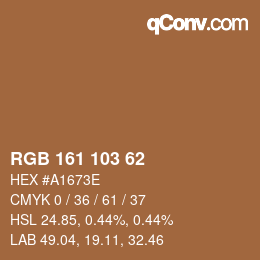 カラーコード: RGB 161 103 62 | qconv.com