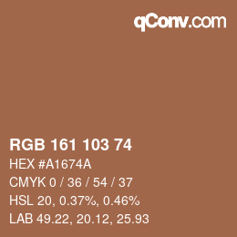カラーコード: RGB 161 103 74 | qconv.com