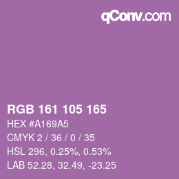 Farbcode: RGB 161 105 165 | qconv.com
