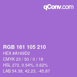 カラーコード: RGB 161 105 210 | qconv.com