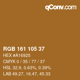 Color code: RGB 161 105 37 | qconv.com