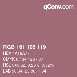 Color code: RGB 161 106 119 | qconv.com