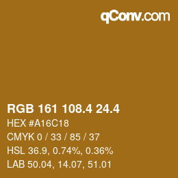 カラーコード: RGB 161 108.4 24.4 | qconv.com