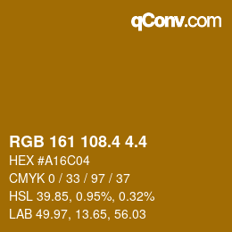 カラーコード: RGB 161 108.4 4.4 | qconv.com