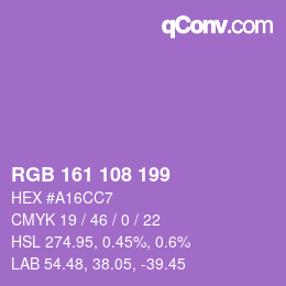 Color code: RGB 161 108 199 | qconv.com