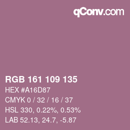Código de color: RGB 161 109 135 | qconv.com