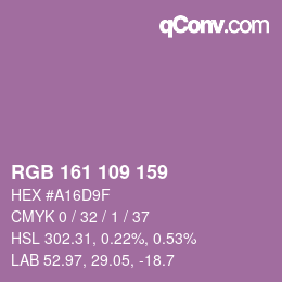 Farbcode: RGB 161 109 159 | qconv.com