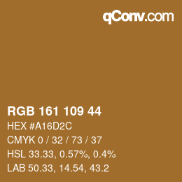 Color code: RGB 161 109 44 | qconv.com