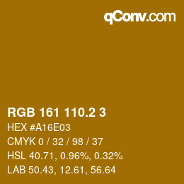 カラーコード: RGB 161 110.2 3 | qconv.com