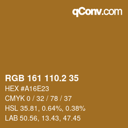カラーコード: RGB 161 110.2 35 | qconv.com