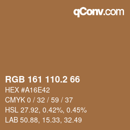 カラーコード: RGB 161 110.2 66 | qconv.com
