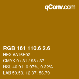 カラーコード: RGB 161 110.6 2.6 | qconv.com