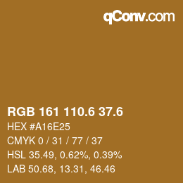 カラーコード: RGB 161 110.6 37.6 | qconv.com