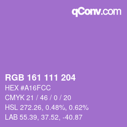 Color code: RGB 161 111 204 | qconv.com