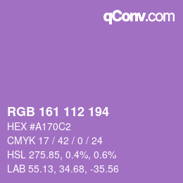 颜色代码: RGB 161 112 194 | qconv.com