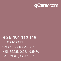 Color code: RGB 161 113 119 | qconv.com