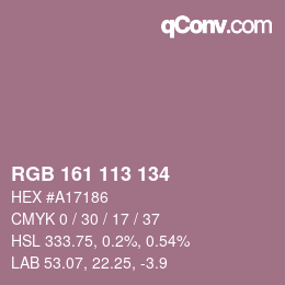 Color code: RGB 161 113 134 | qconv.com