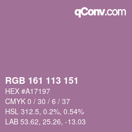 Color code: RGB 161 113 151 | qconv.com