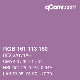 Color code: RGB 161 113 160 | qconv.com