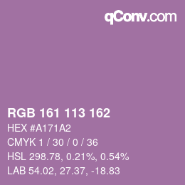 Color code: RGB 161 113 162 | qconv.com