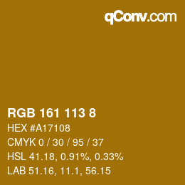 カラーコード: RGB 161 113 8 | qconv.com