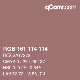 Color code: RGB 161 114 114 | qconv.com