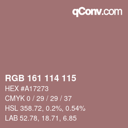 Code couleur: RGB 161 114 115 | qconv.com
