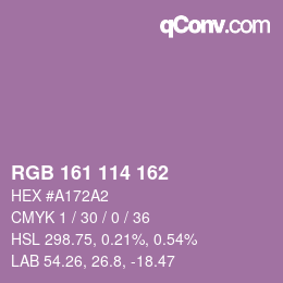 カラーコード: RGB 161 114 162 | qconv.com