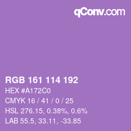 颜色代码: RGB 161 114 192 | qconv.com